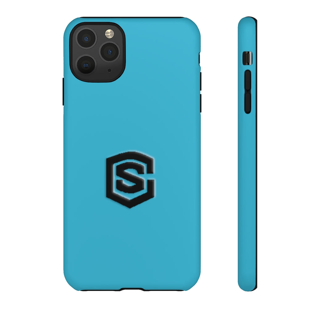 Blue Tough Cases Black Logo