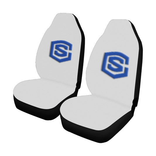 Grey Car Seat Covers Blue Logo Car Seat Covers (Set of 2)