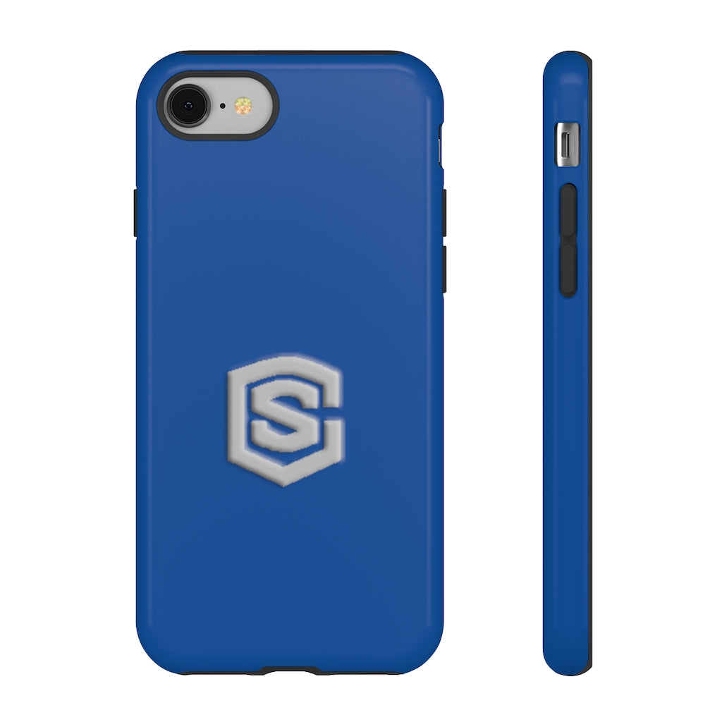 Blue Tough Cases Silver Logo