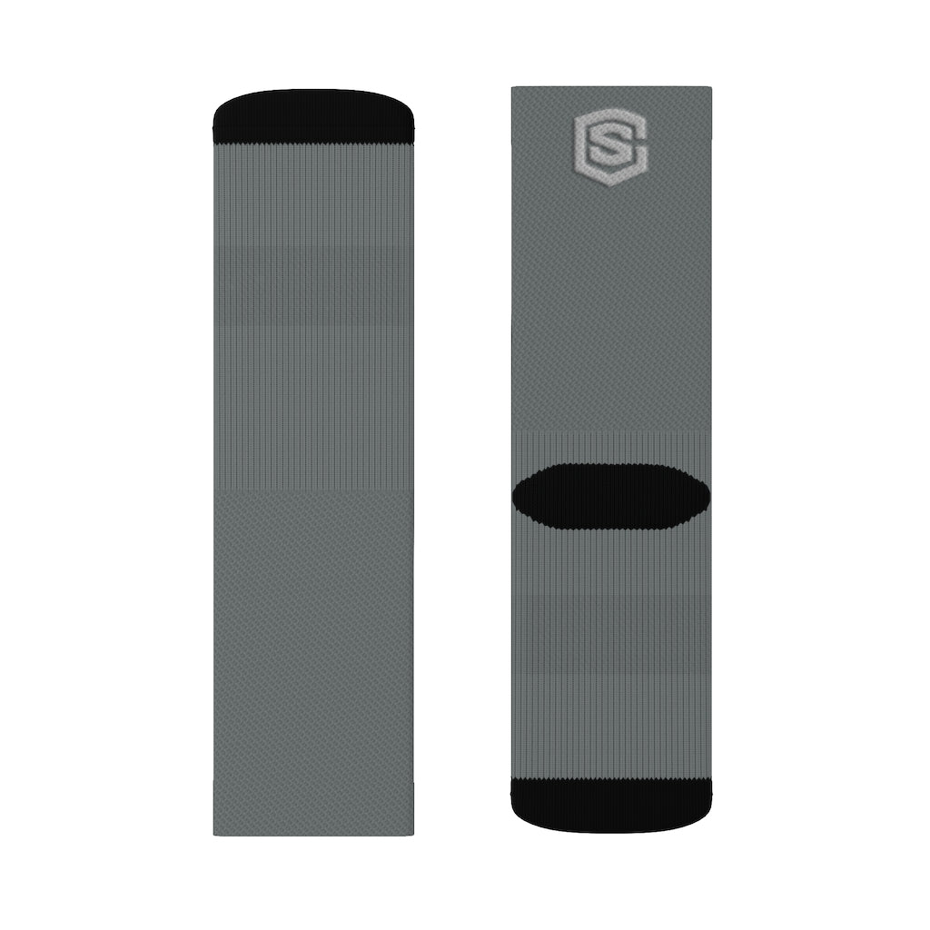 Dark Grey Sublimation Socks Silver Logo