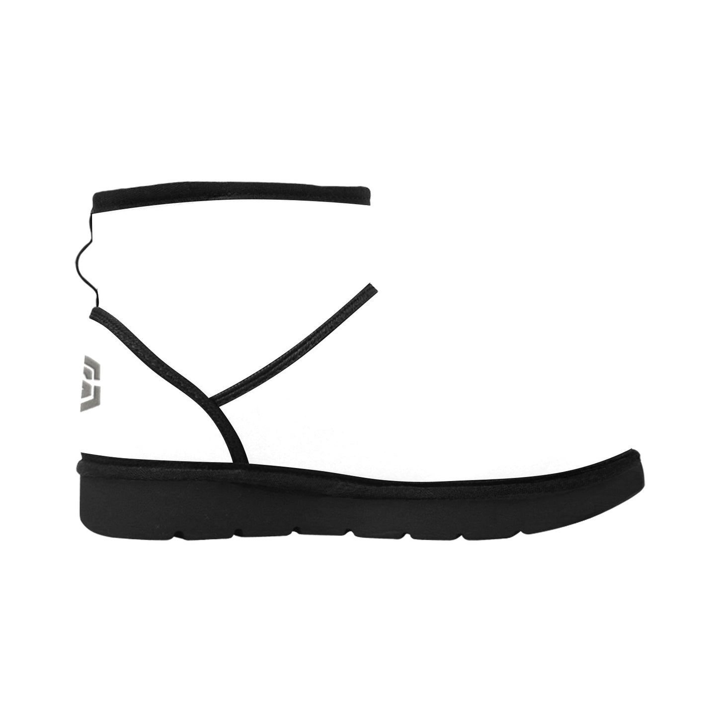 WHITE Low Top Men's Snow Boots WITH GRAY LOGO Low Top Men's Snow Boots (Model 049)