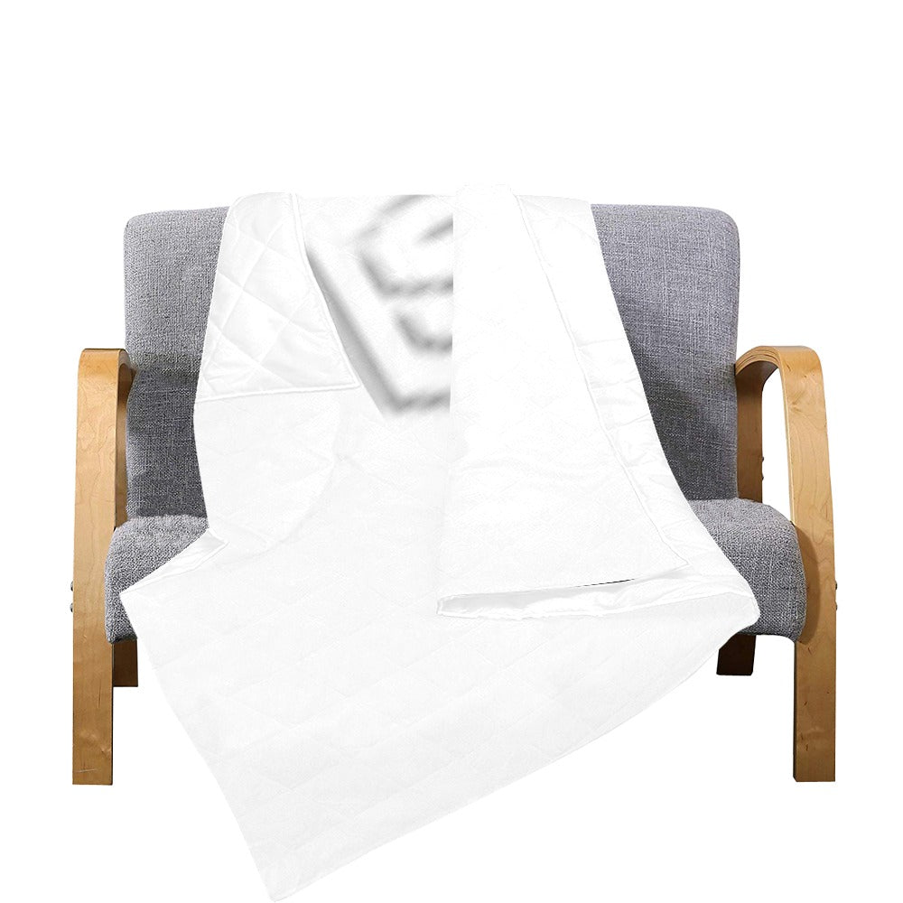 White Quilt with White Logo Custom Quilt  70" x 80"