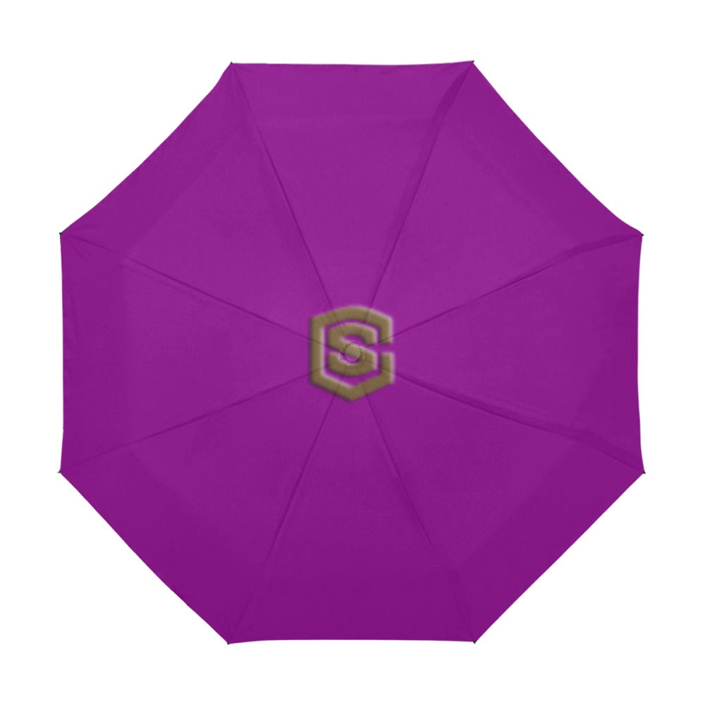 Purple Anti-UV Automatic Umbrella With Brown Logo Anti-UV Automatic Umbrella(Outside Printing)(Model U09)