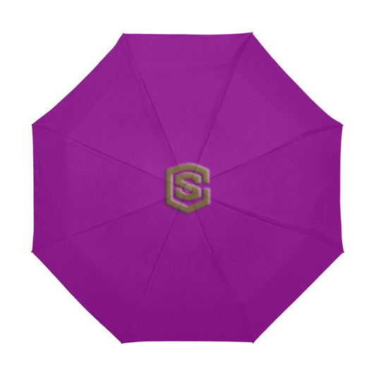 Purple Anti-UV Automatic Umbrella With Brown Logo Anti-UV Automatic Umbrella(Outside Printing)(Model U09)