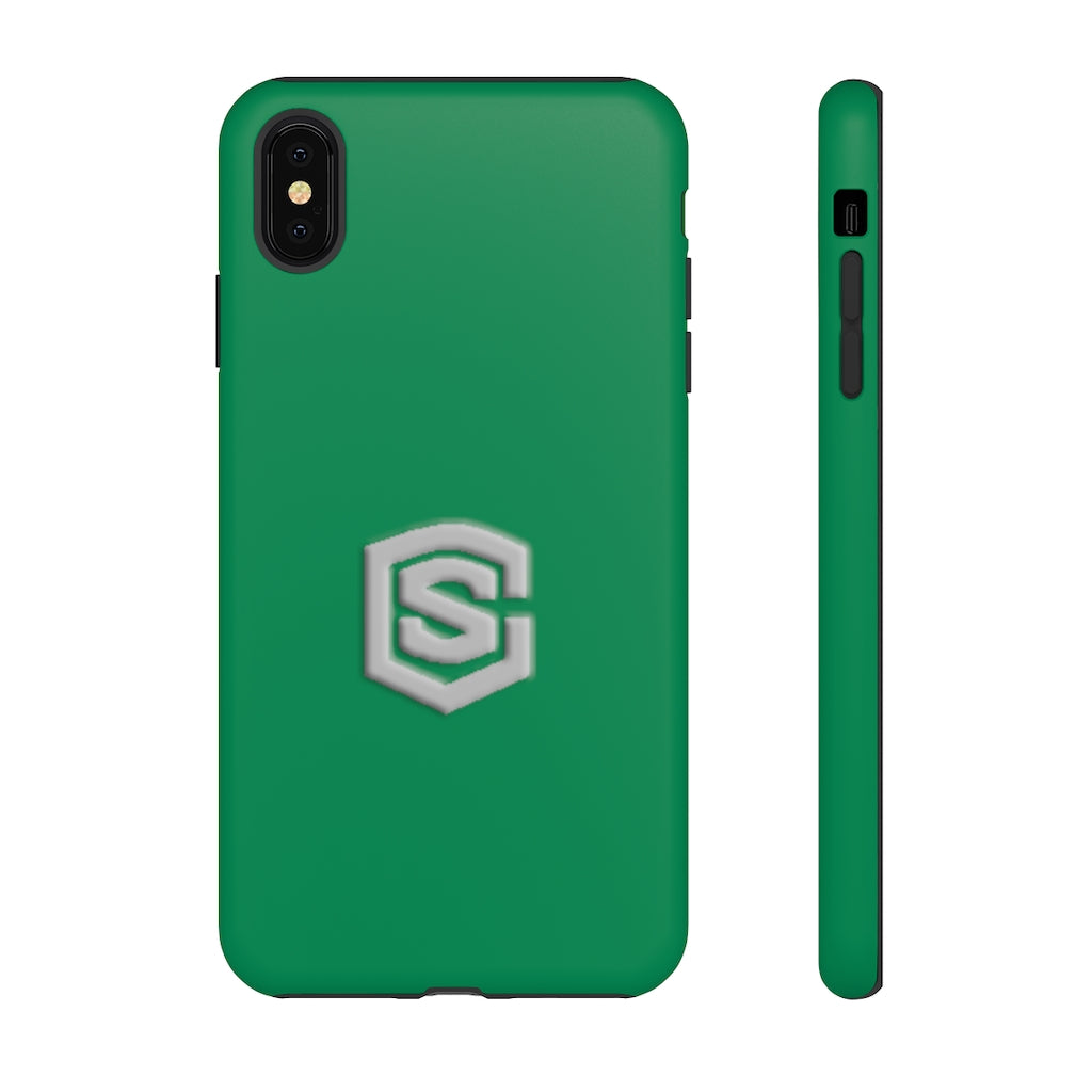 Green Tough Cases Silver Logo