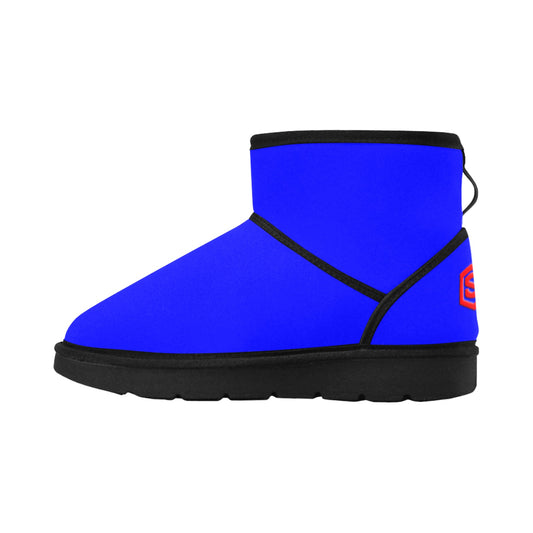 BLUE Low Top Men's Snow Boots WITH RED LOGO Low Top Men's Snow Boots (Model 049)