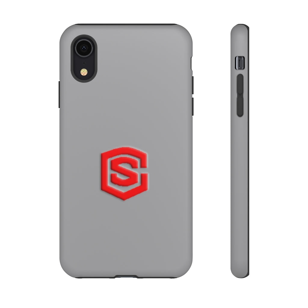 Grey Tough Cases Red Logo