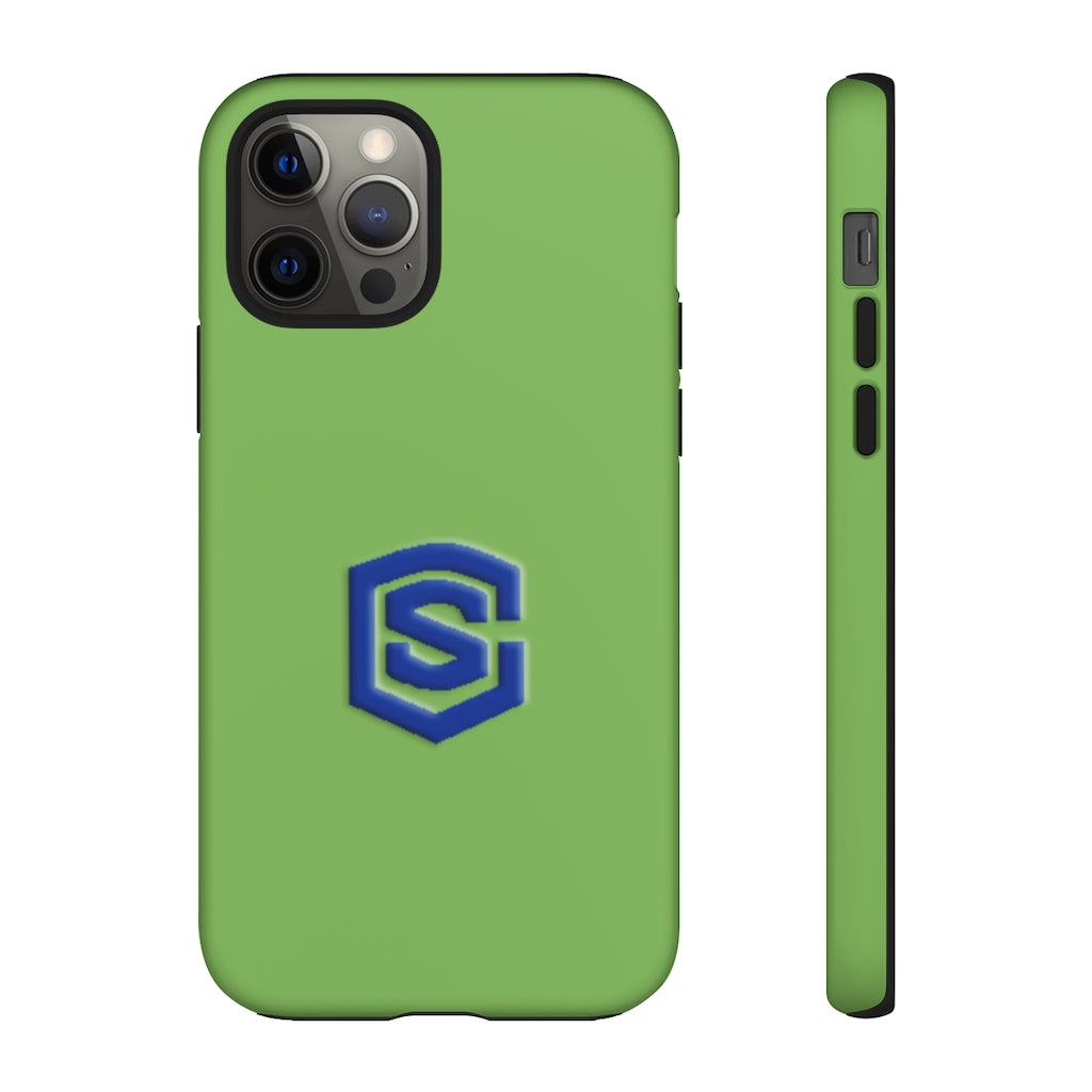 Green Tough Cases Blue Logo