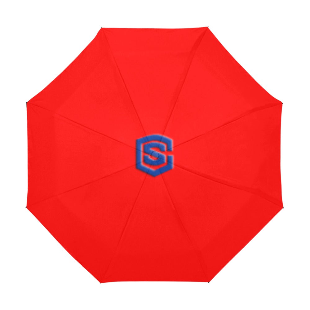 Red Anti-UV Automatic Umbrella With Blue Logo Anti-UV Automatic Umbrella(Outside Printing)(Model U09)