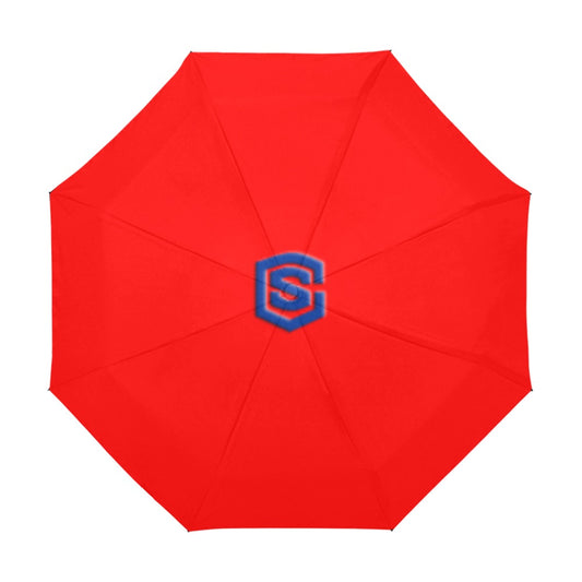 Red Anti-UV Automatic Umbrella With Blue Logo Anti-UV Automatic Umbrella(Outside Printing)(Model U09)