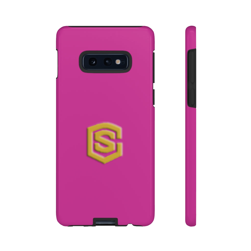 Pink Tough Cases Gold Logo
