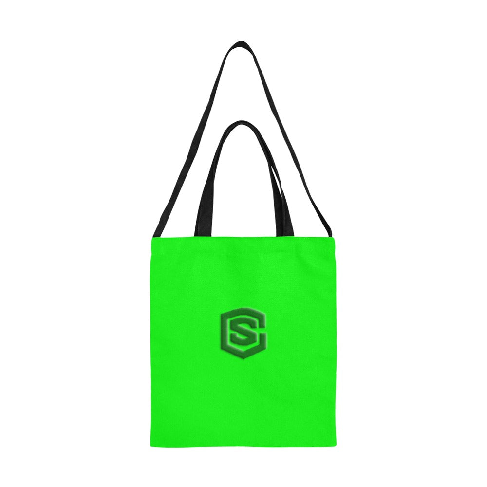 Green All Over Print Canvas Tote Bag With Green Logo All Over Print Canvas Tote Bag(Model1698)(Medium)