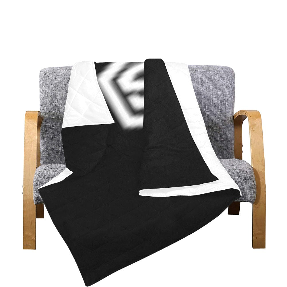 Black Quilt with White Logo Custom Quilt  70" x 80"