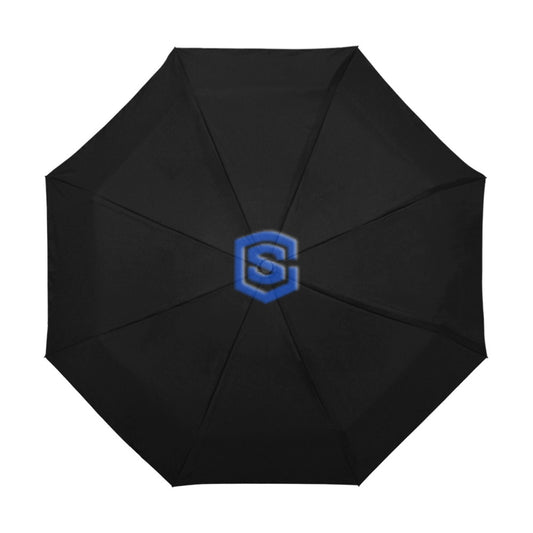 Black Anti-UV Automatic Umbrella With Blue Logo Anti-UV Automatic Umbrella(Outside Printing)(Model U09)