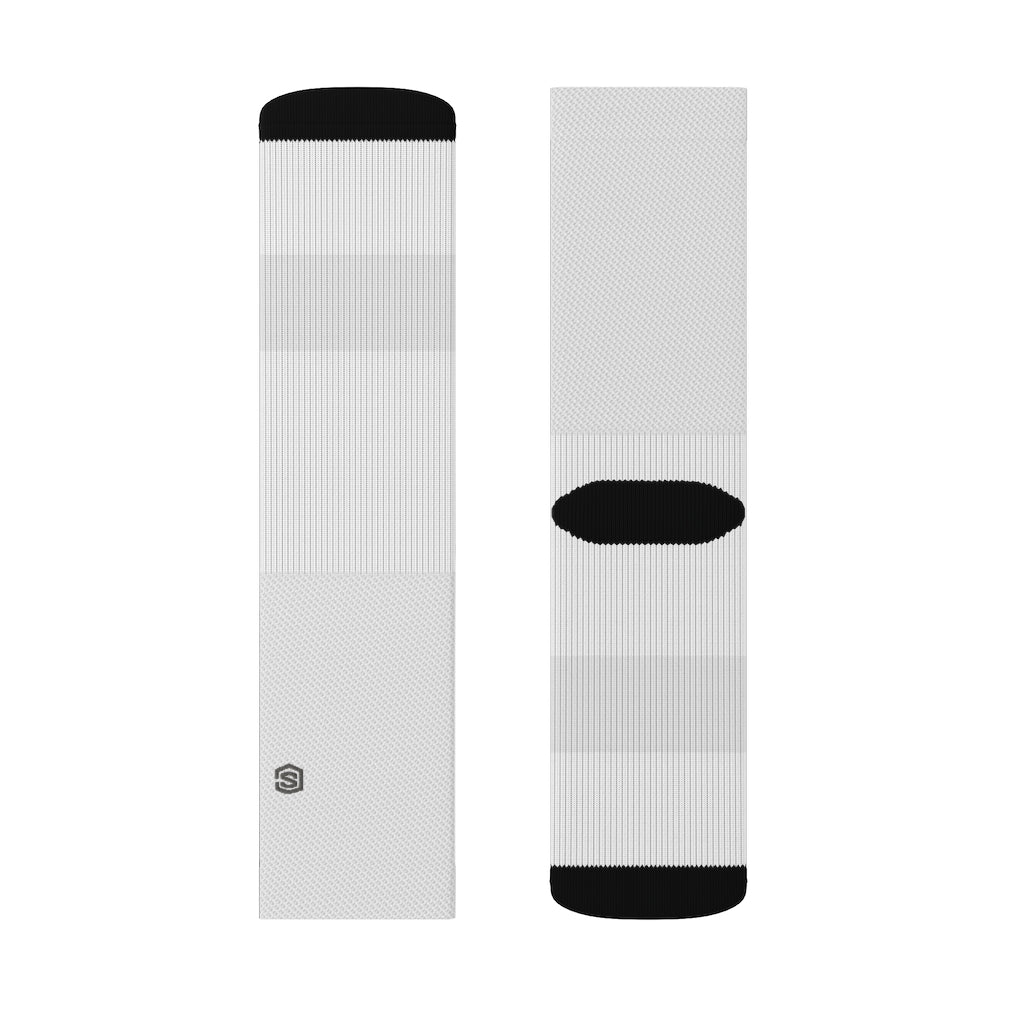 White Sublimation Socks with Gray Logo