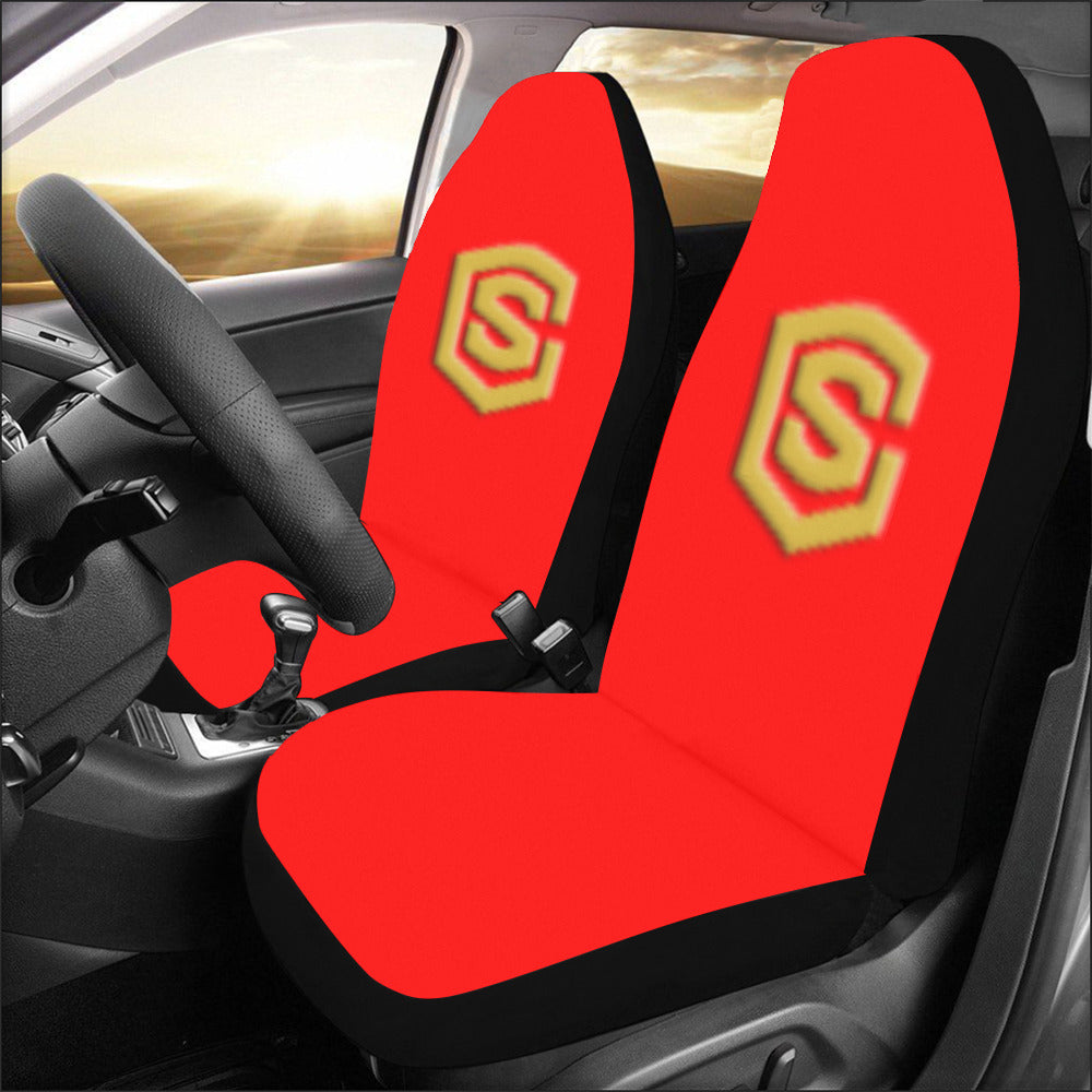Red Car Seat Covers Orange Logo Car Seat Covers (Set of 2)