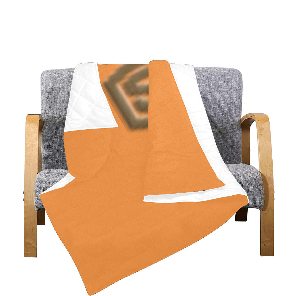 Orange Custom Quilt Brown Logo Custom Quilt  70" x 80"