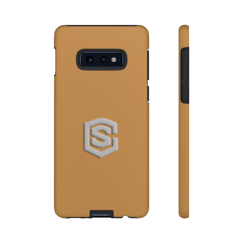 Brown Tough Cases Silver Logo