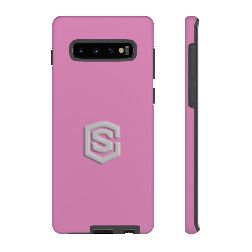 Pink Tough Cases Silver Logo