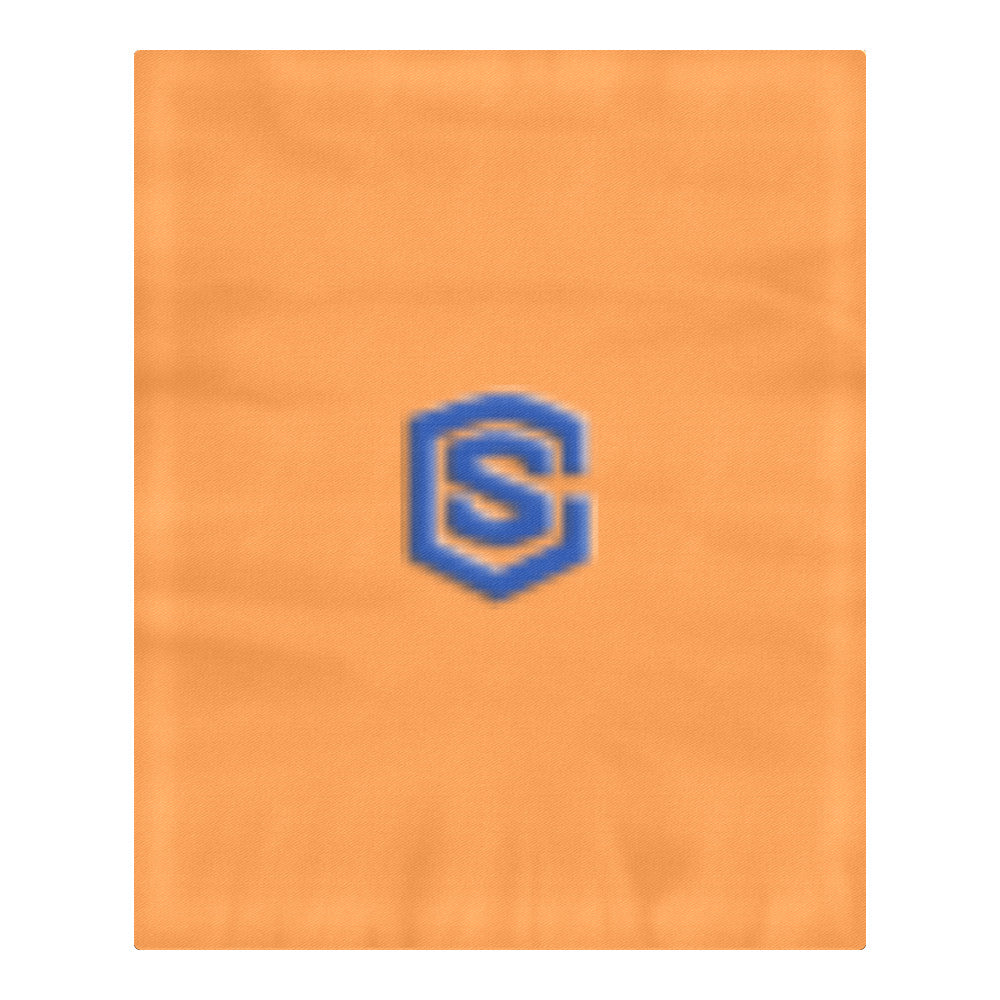 Orange Duvet Cover Blue Logo 3-Piece Bedding Set (1 Duvet Cover 86"x70"; 2 Pillowcases 20"x30")(One Side)
