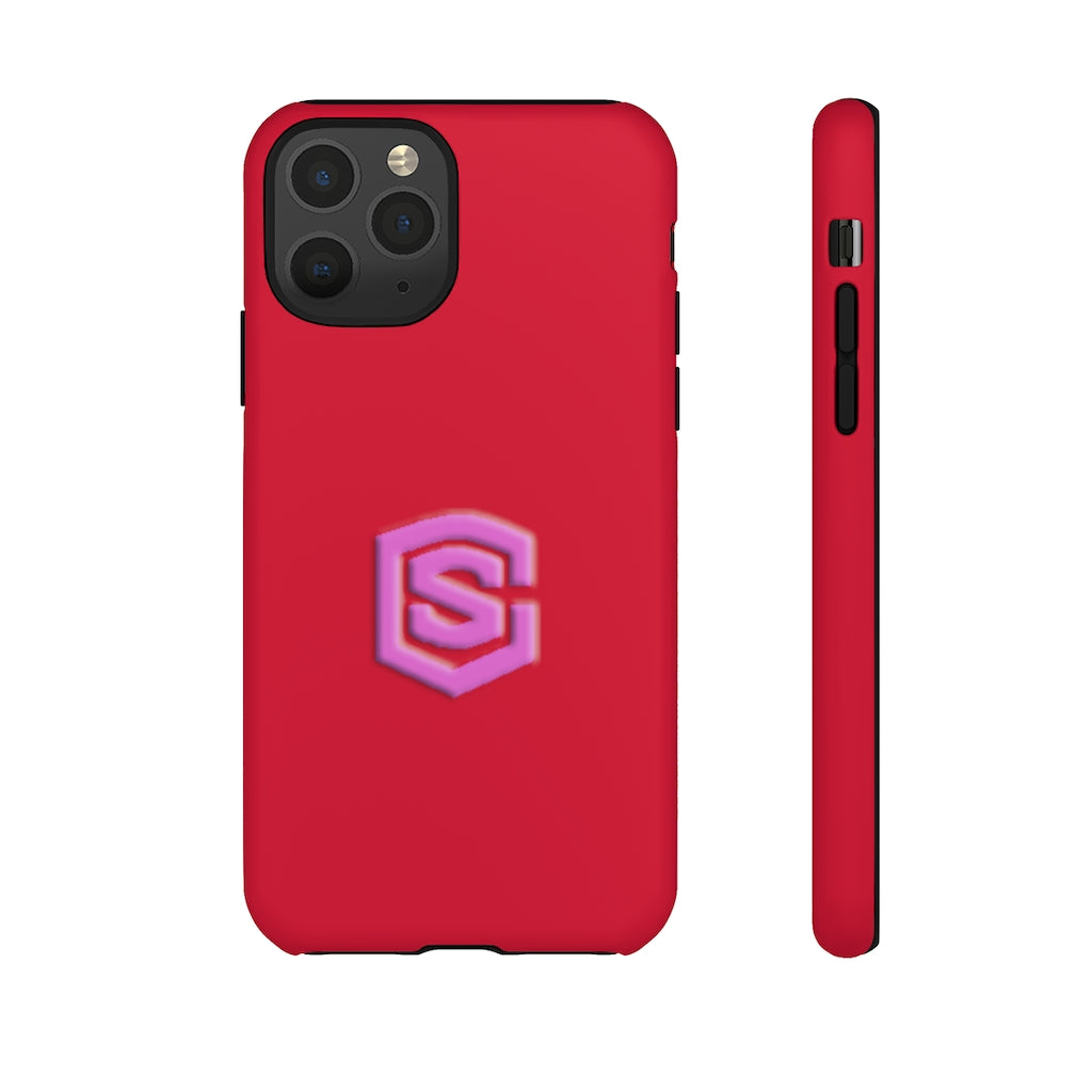 Red Tough Cases Pink Logo
