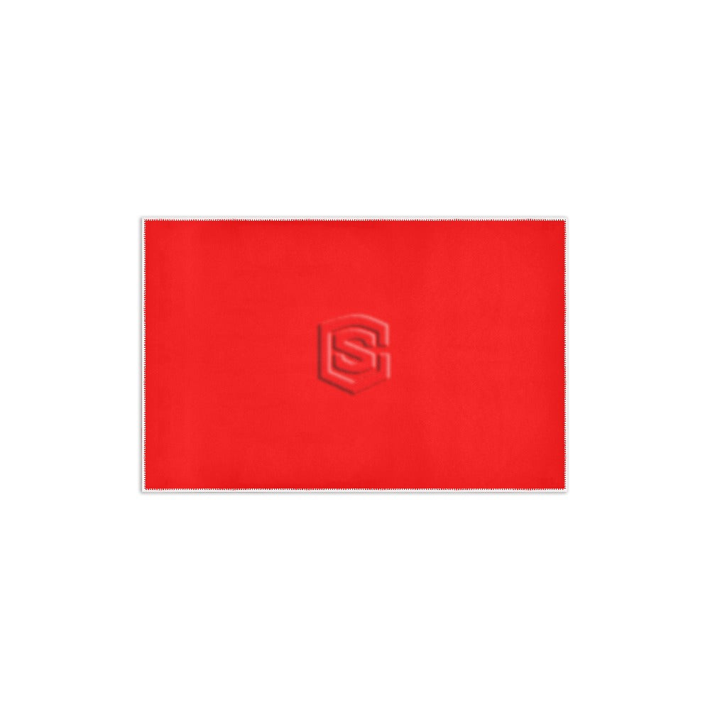 RED SMALL AREA RUG WITH RED LOGO Area Rug 2.6' x 1.7'