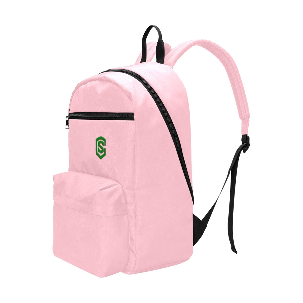 Pink Travel Backpack With Green Logo Travel Backpack(Large Capacity)(Model 1691)