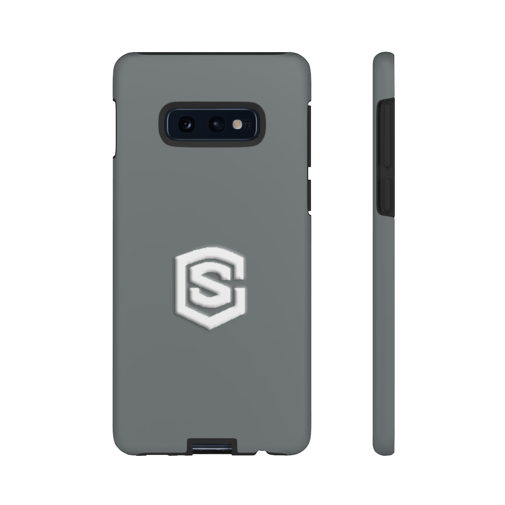 Grey Tough Cases White Logo