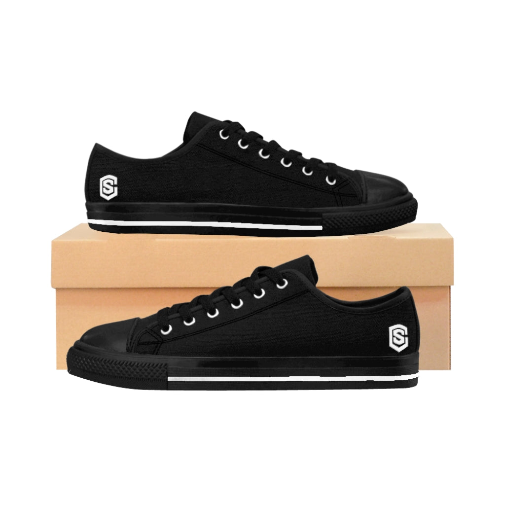 Black Women's Sneakers White logo