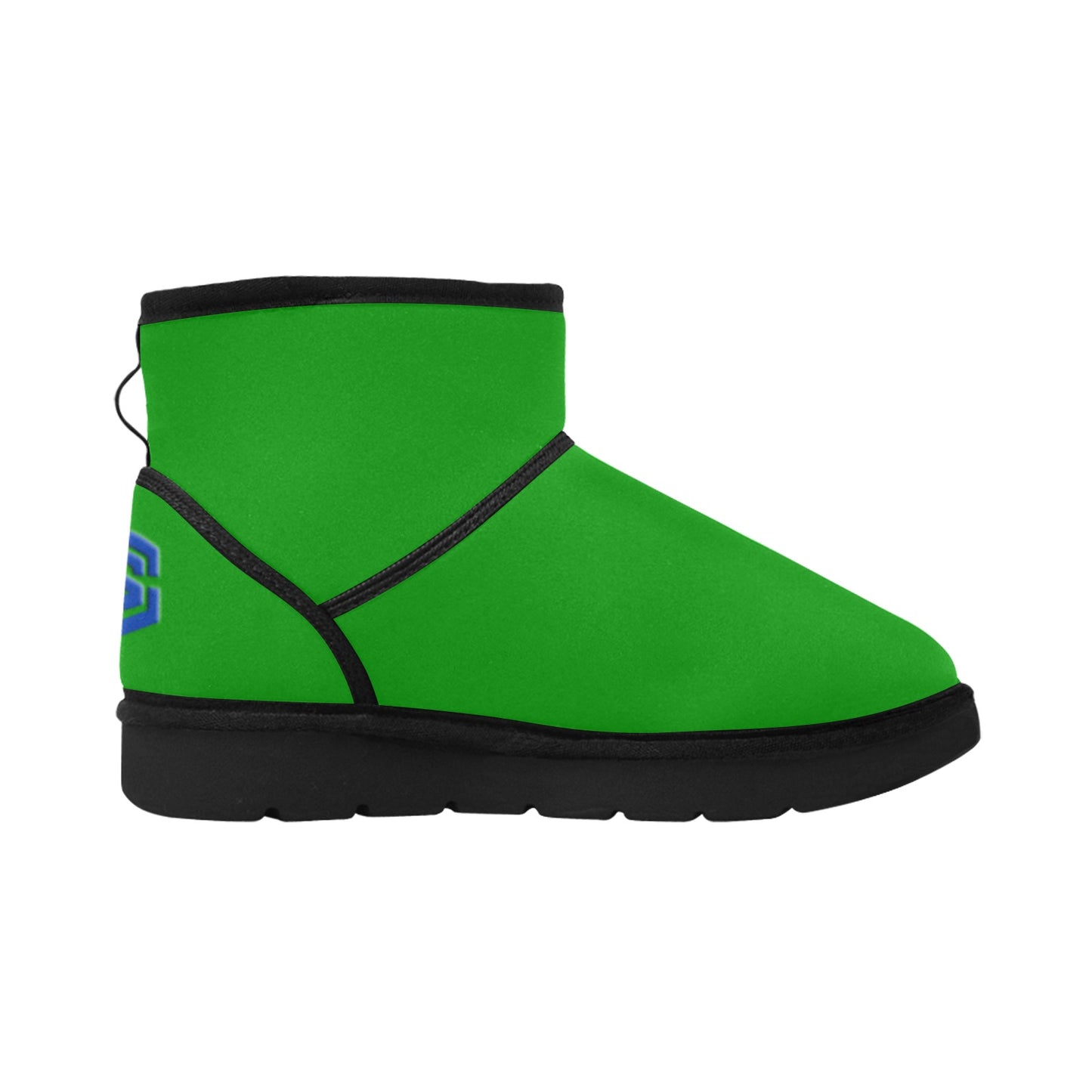 GREEN Low Top Men's Snow Boots WITH BLUE LOGO Low Top Men's Snow Boots (Model 049)