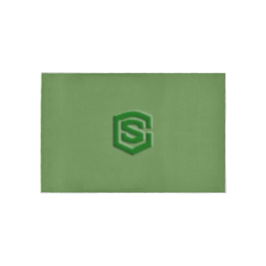 Green Area Rug Green Logo Area Rug 5' x 3.2'