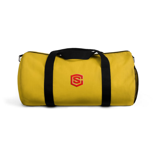 Yellow Duffel Bag Red Logo