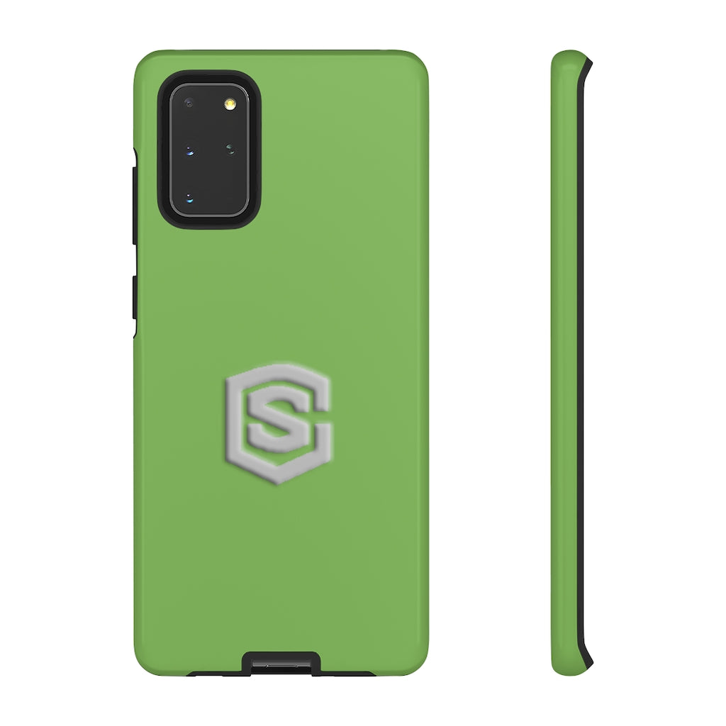 Green Tough Cases Silver Logo
