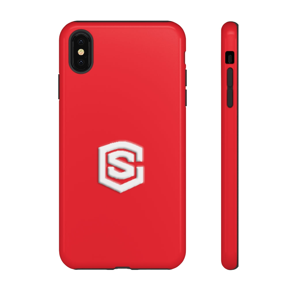 Red Tough Cases White Logo