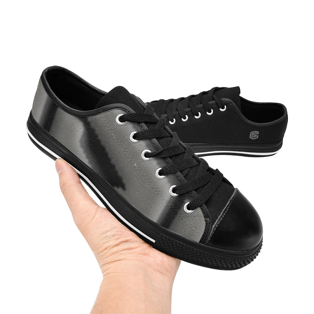 Silver logo Men's Classic Canvas Shoes (Model 018)