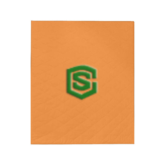 Orange Custom Quilt Yellow Logo Custom Quilt 50" x 60"