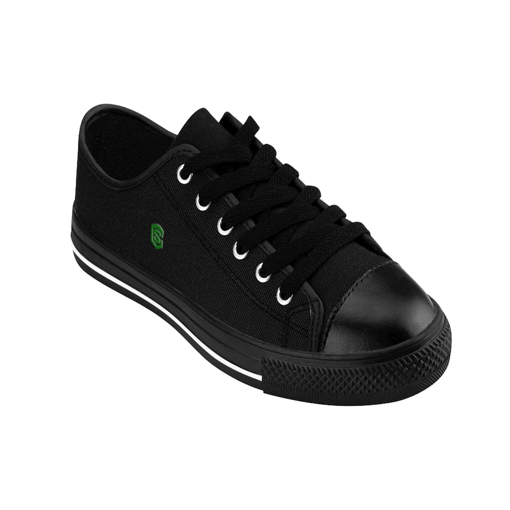Black Men's Sneakers - green logo