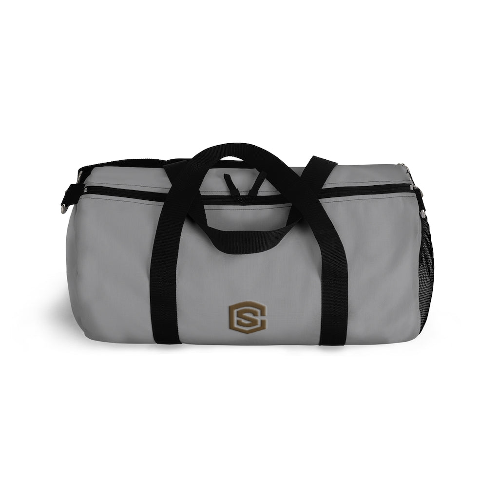 Grey Duffel Bag Brown Logo
