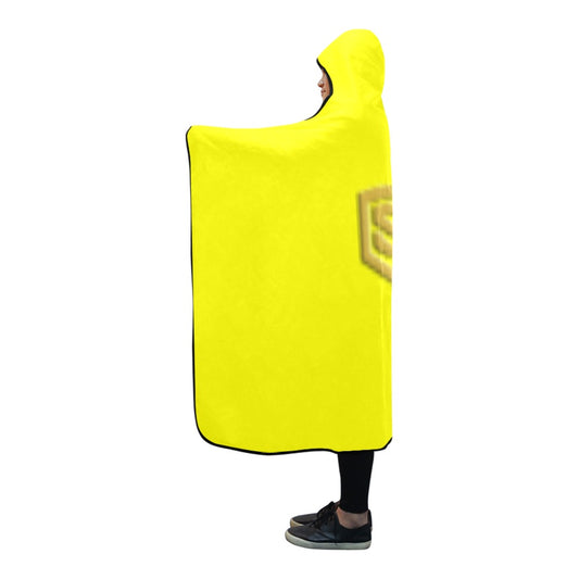 Yellow Hooded Blanket 80"x56" with White Logo Hooded Blanket 80"x56"