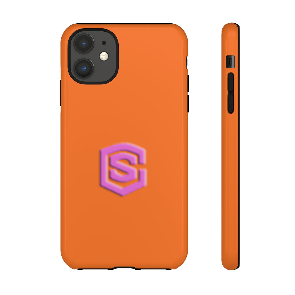 Orange Tough Cases Pink Logo