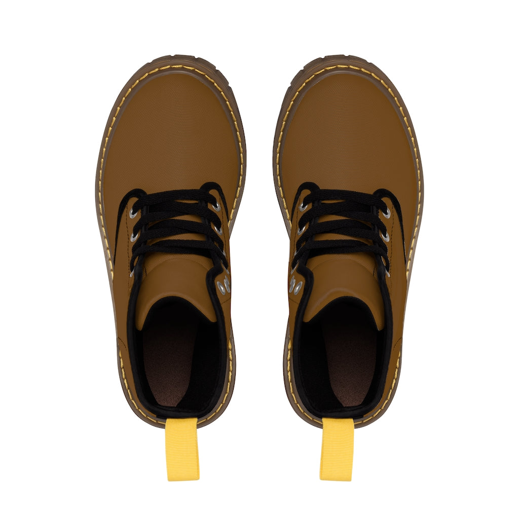 Brown Men's Canvas Boots Violet Logo