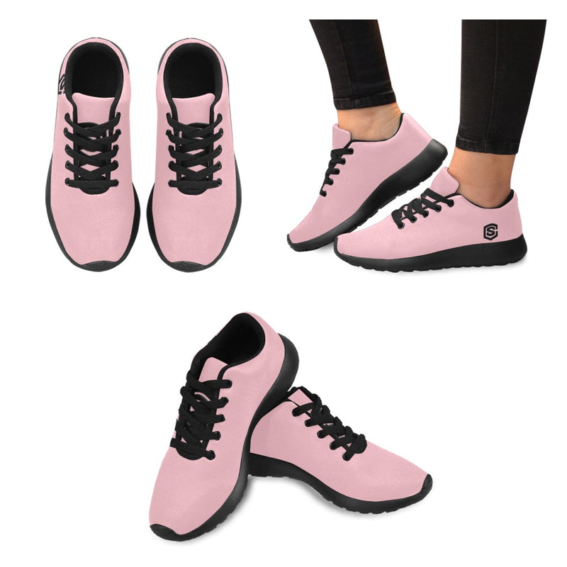 PINK KID SNEAKER WITH BLACK LOGO Kid's Sneakers (Little Kid / Big Kid) (Model020)