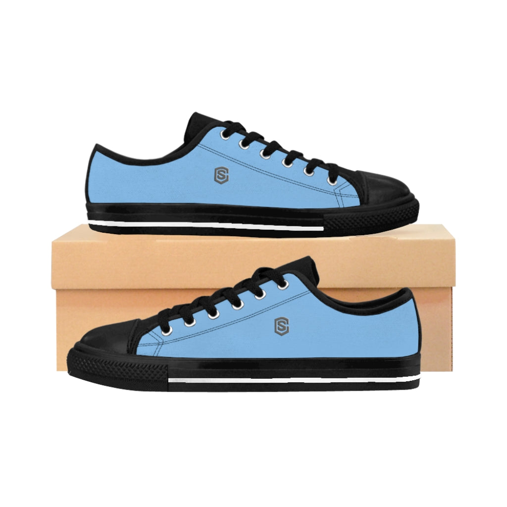 blue Men's Sneakers - gray logo