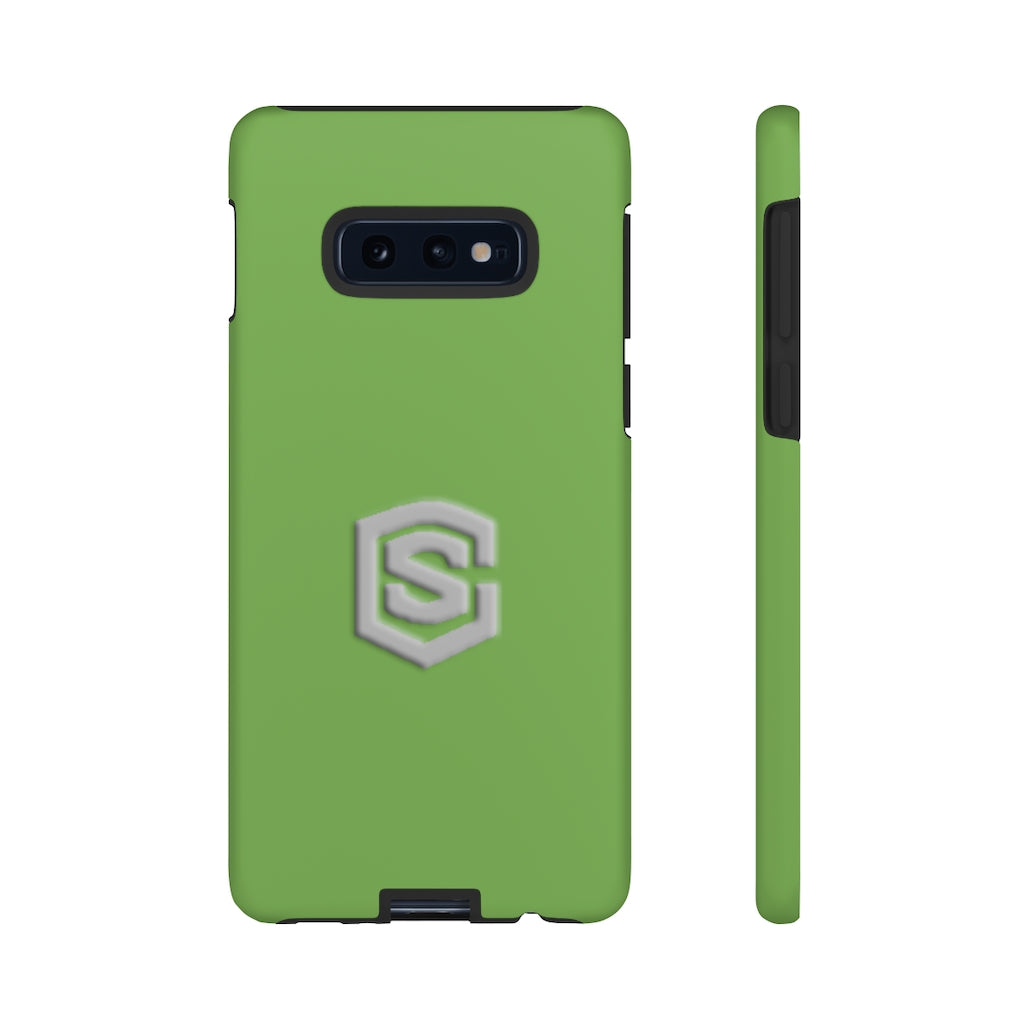 Green Tough Cases Silver Logo