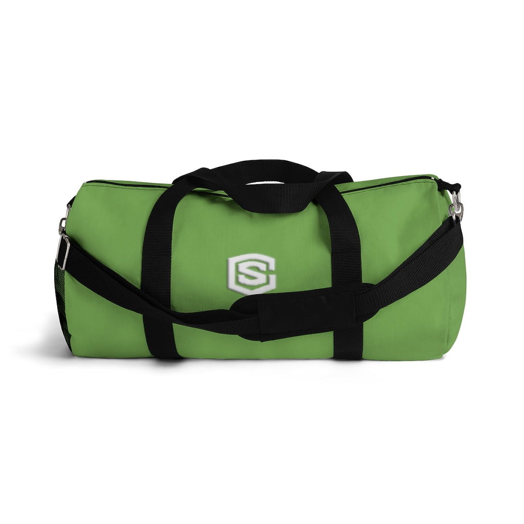 Green Duffel Bag White Logo