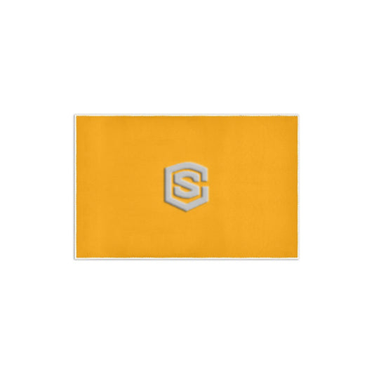 Orange Area Rug 2.6' x 1.7' with Silver Logo Area Rug 2.6' x 1.7'