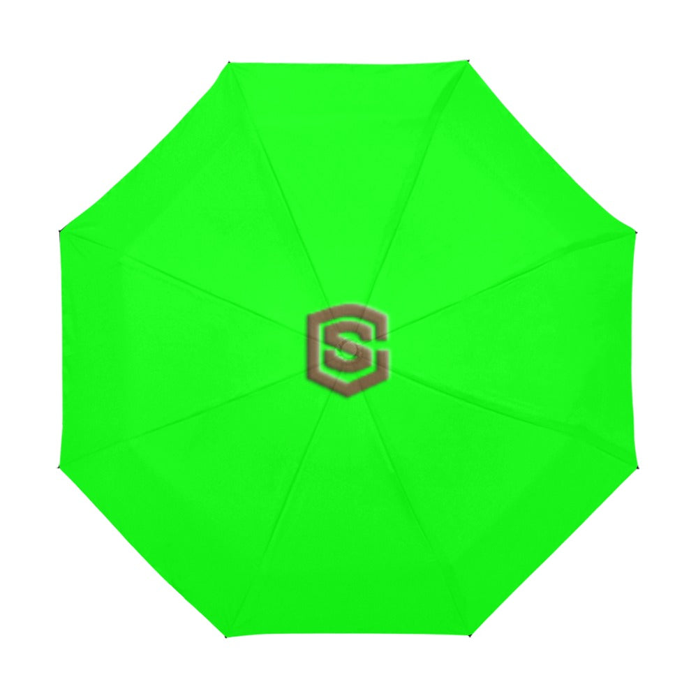 Green Anti-UV Automatic Umbrella With Brown Logo Anti-UV Automatic Umbrella(Outside Printing)(Model U09)