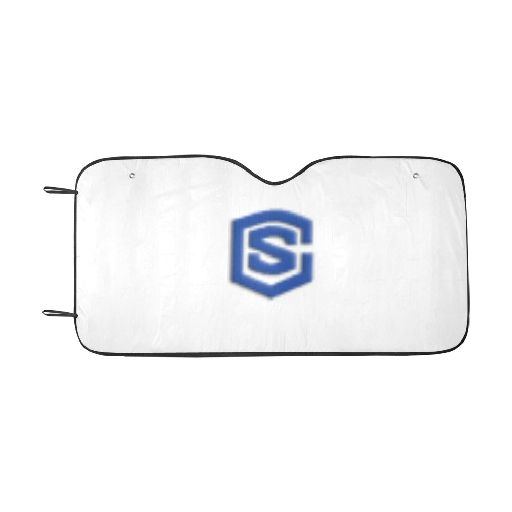 WHITE AUTO SUN SHADE WITH BLUE LOGO Auto Sun Shade 55" x 29.53"