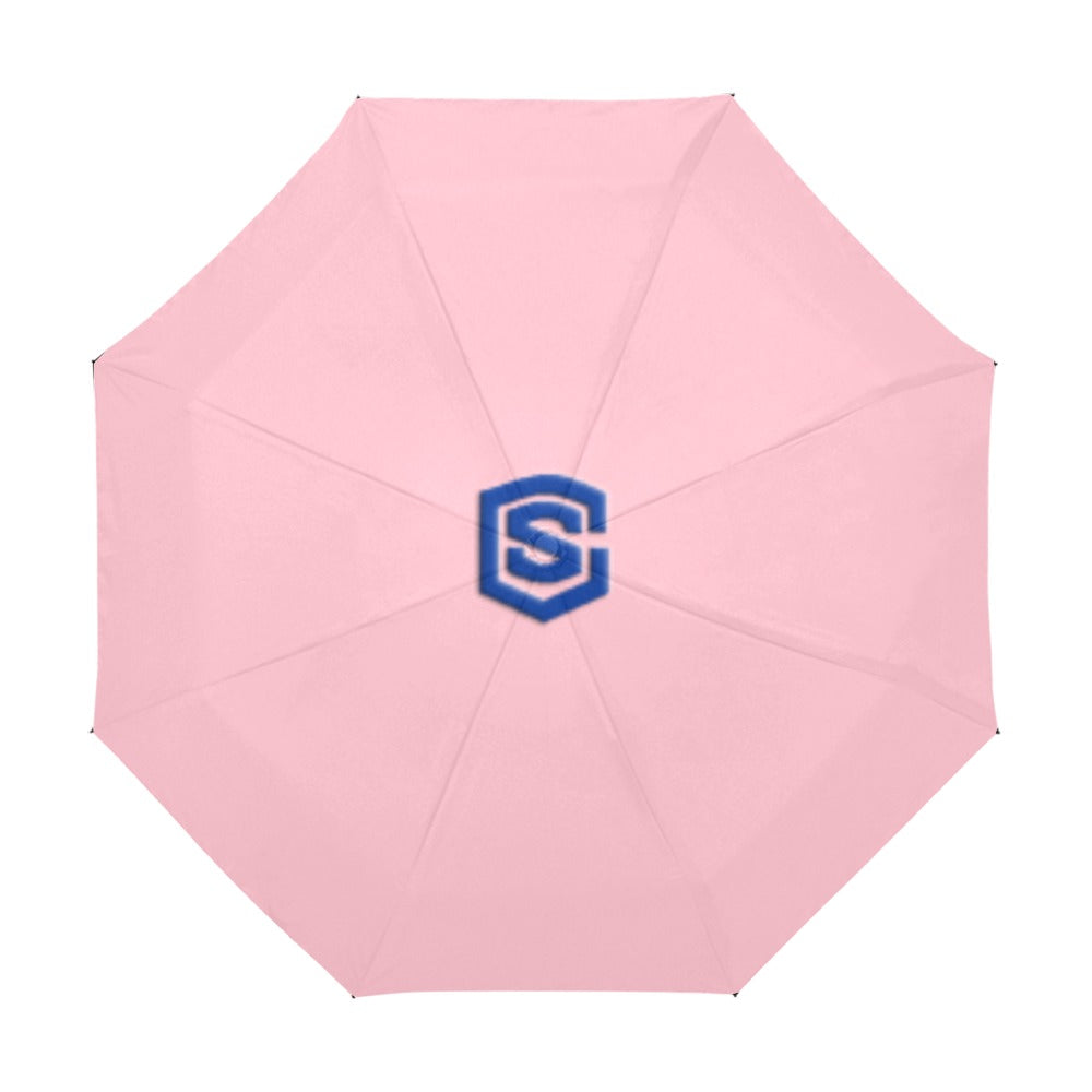 Pink Anti-UV Automatic Umbrella With Blue Logo Anti-UV Automatic Umbrella(Outside Printing)(Model U09)