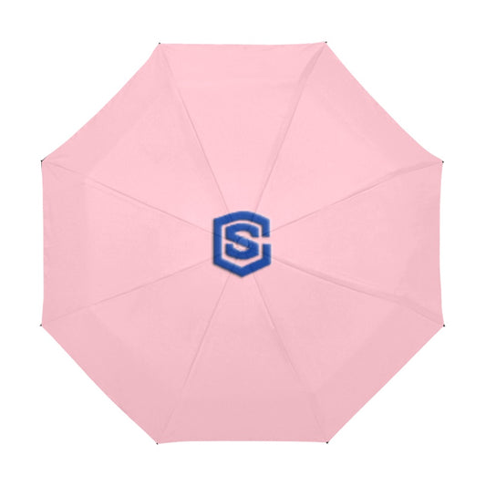 Pink Anti-UV Automatic Umbrella With Blue Logo Anti-UV Automatic Umbrella(Outside Printing)(Model U09)